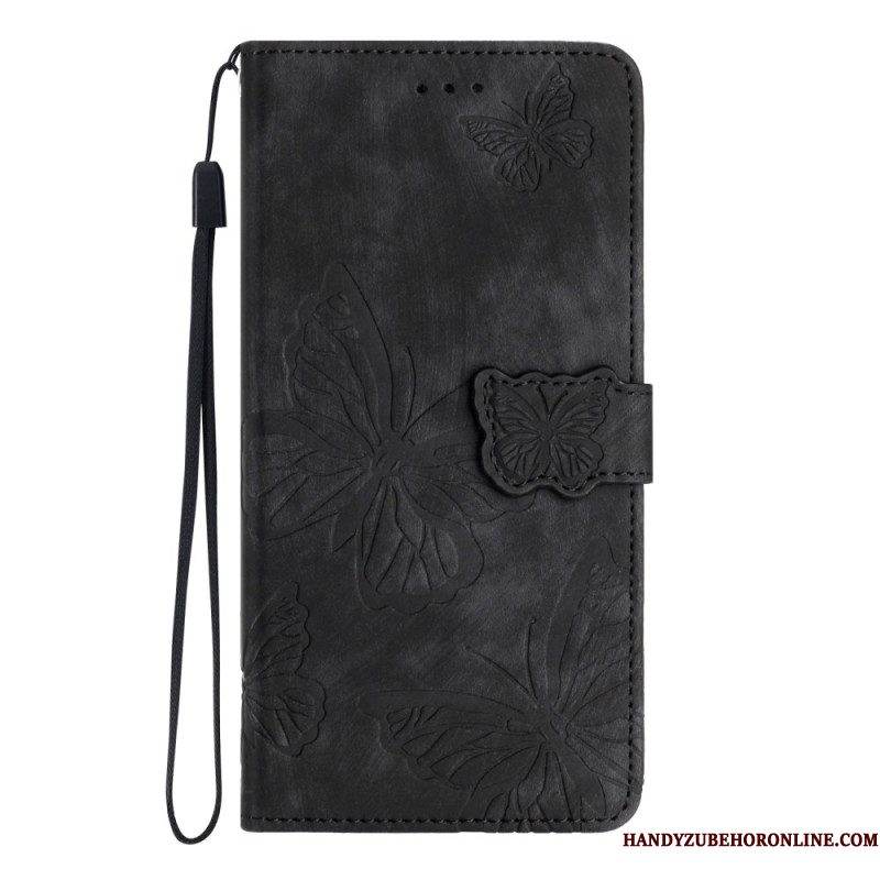 Leren Hoesje Samsung Galaxy S25 Fe Vlinder Suède-effect Bescherming Hoesje
