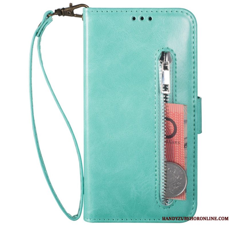 Leren Hoesje Samsung Galaxy S25 Plus 5g Muntvakje En Bandje Bescherming Hoesje