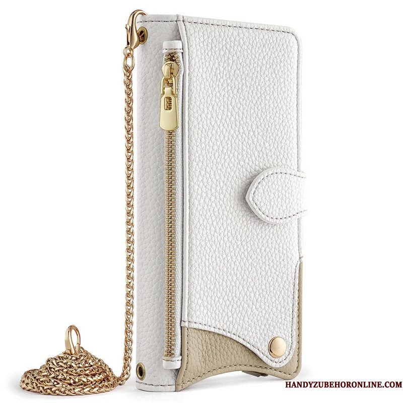 Leren Hoesje Samsung Galaxy S25 Plus 5g Portemonnee Met Ketting