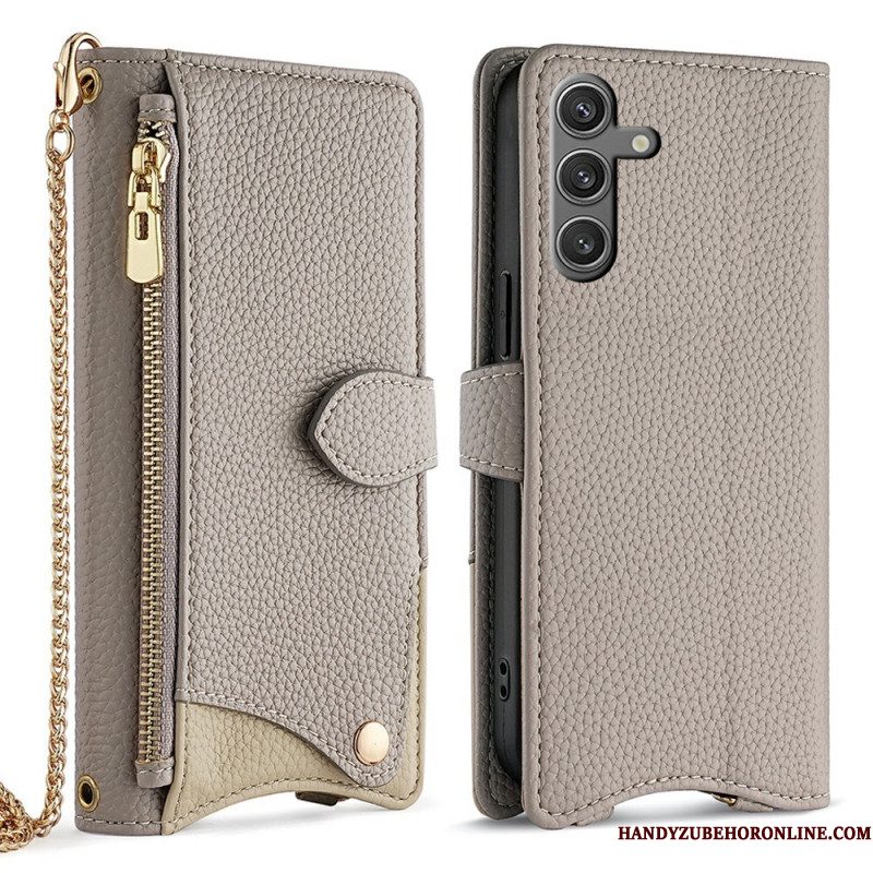 Leren Hoesje Samsung Galaxy S25 Plus 5g Portemonnee Met Ketting