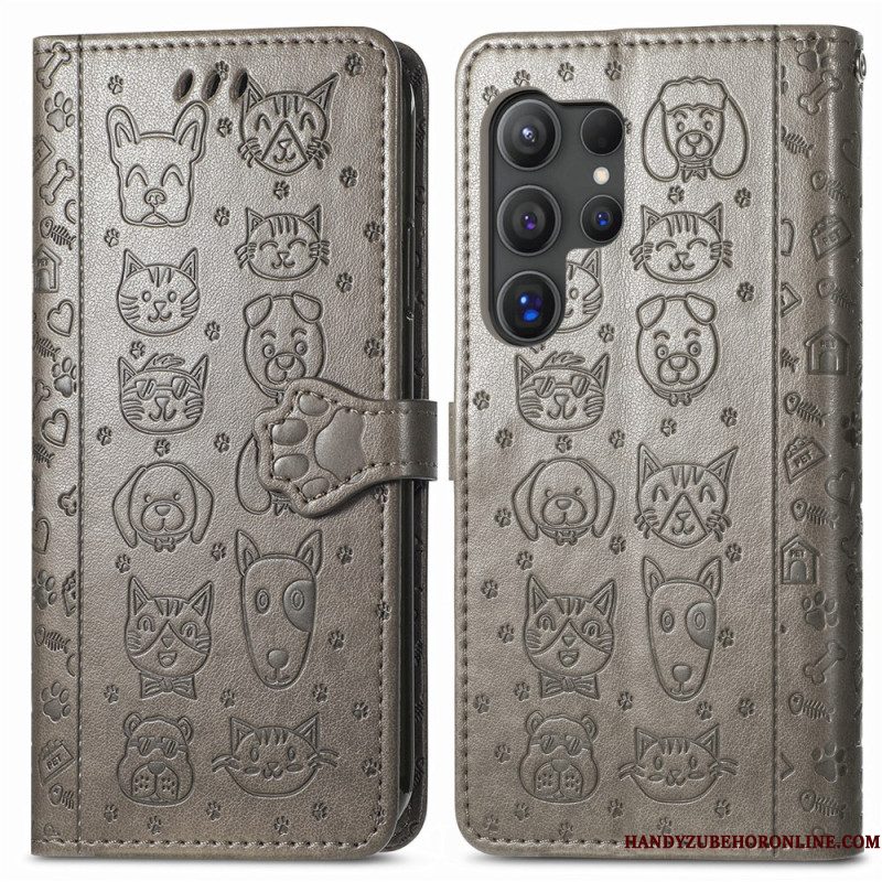Leren Hoesje Samsung Galaxy S25 Ultra 5g Geanimeerde Dieren