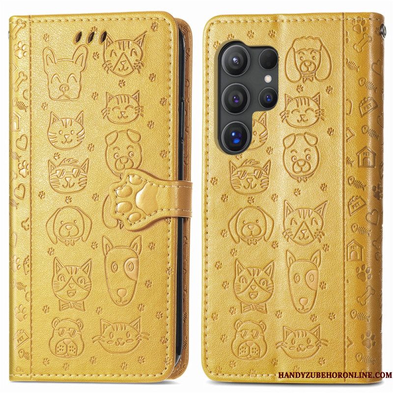 Leren Hoesje Samsung Galaxy S25 Ultra 5g Geanimeerde Dieren