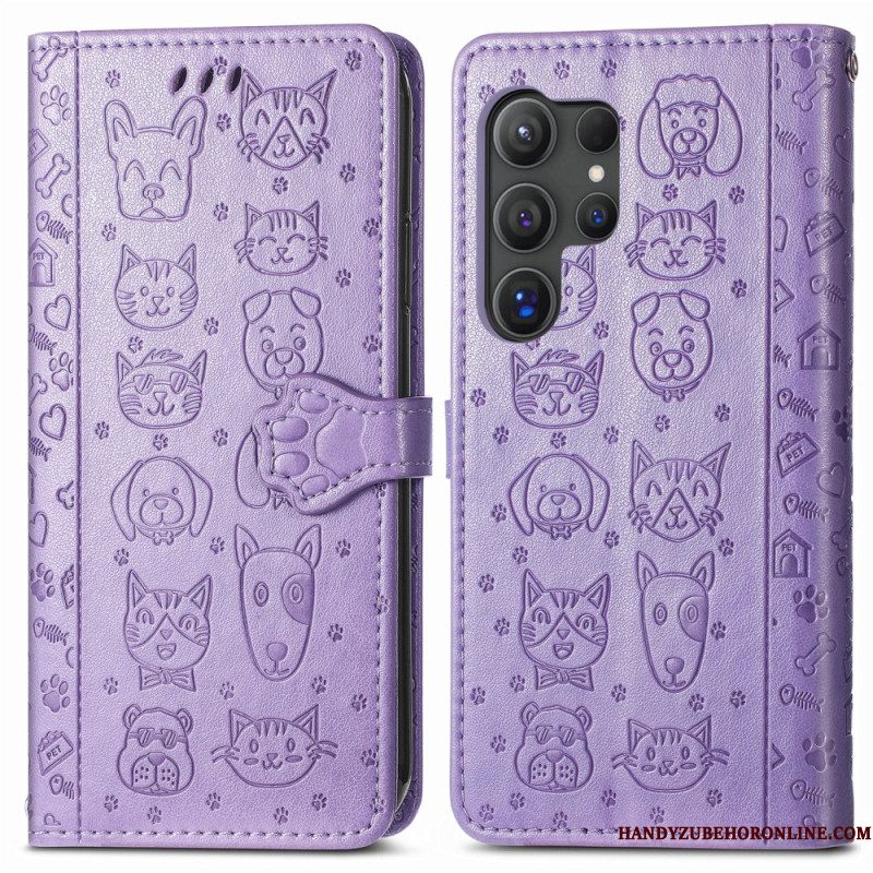 Leren Hoesje Samsung Galaxy S25 Ultra 5g Geanimeerde Dieren