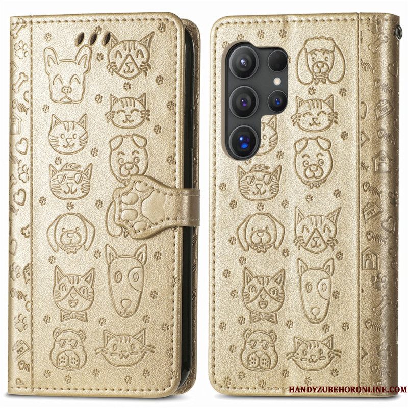 Leren Hoesje Samsung Galaxy S25 Ultra 5g Geanimeerde Dieren