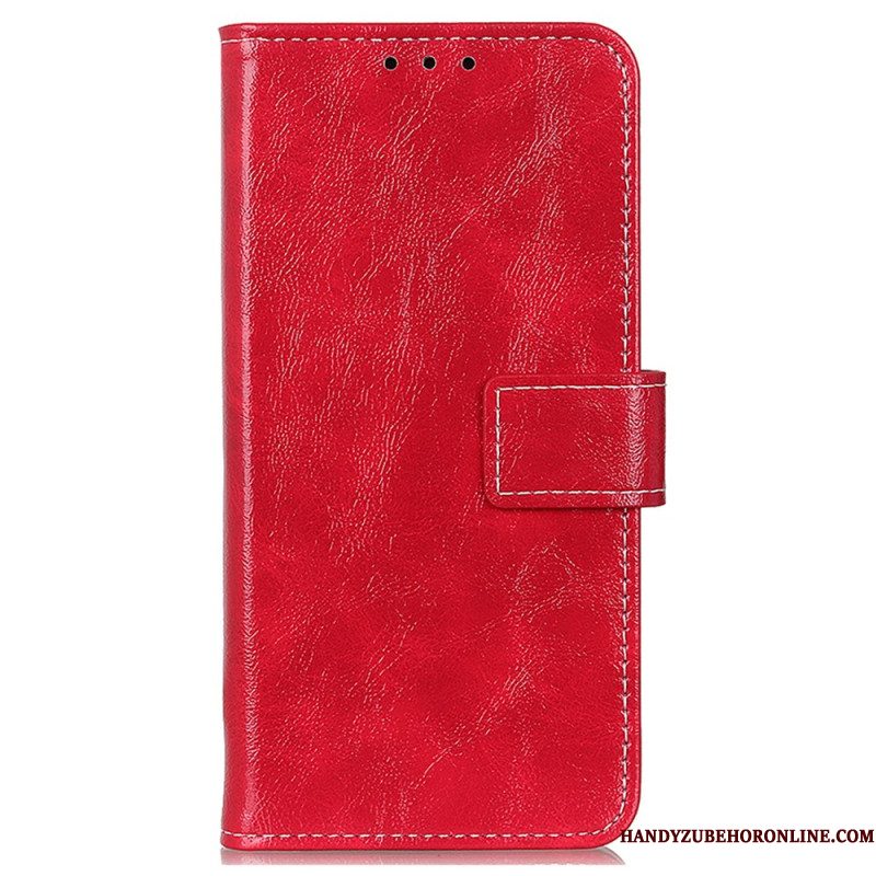 Leren Hoesje Samsung Galaxy S25 Ultra 5g Glanzend Imitatieleer Bescherming Hoesje