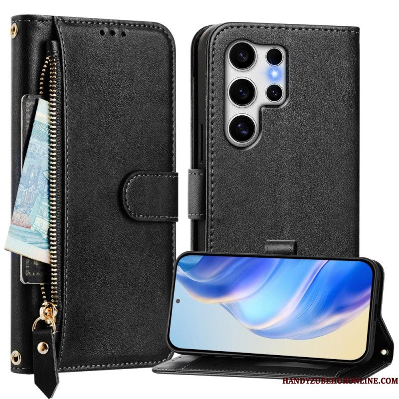 Leren Hoesje Samsung Galaxy S25 Ultra 5g Portemonnee En Standaard Bescherming Hoesje