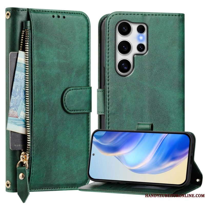 Leren Hoesje Samsung Galaxy S25 Ultra 5g Portemonnee En Standaard Bescherming Hoesje