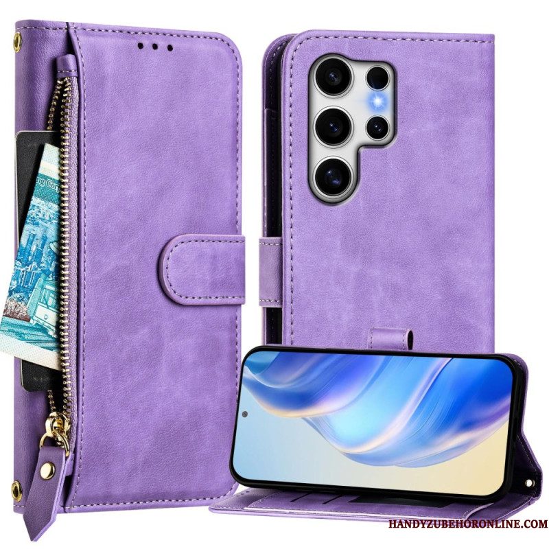 Leren Hoesje Samsung Galaxy S25 Ultra 5g Portemonnee En Standaard Bescherming Hoesje