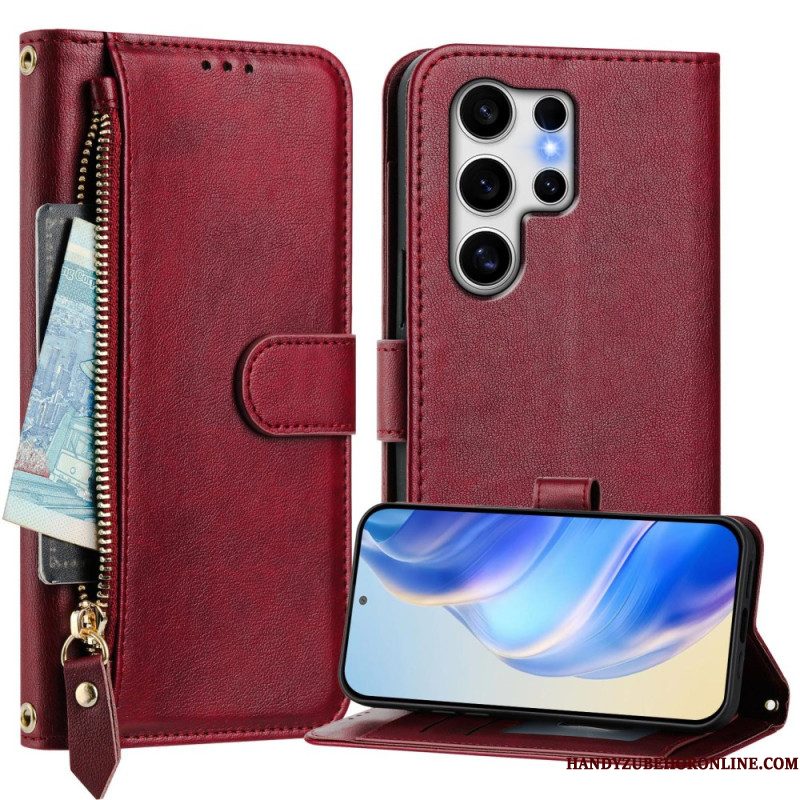 Leren Hoesje Samsung Galaxy S25 Ultra 5g Portemonnee En Standaard Bescherming Hoesje
