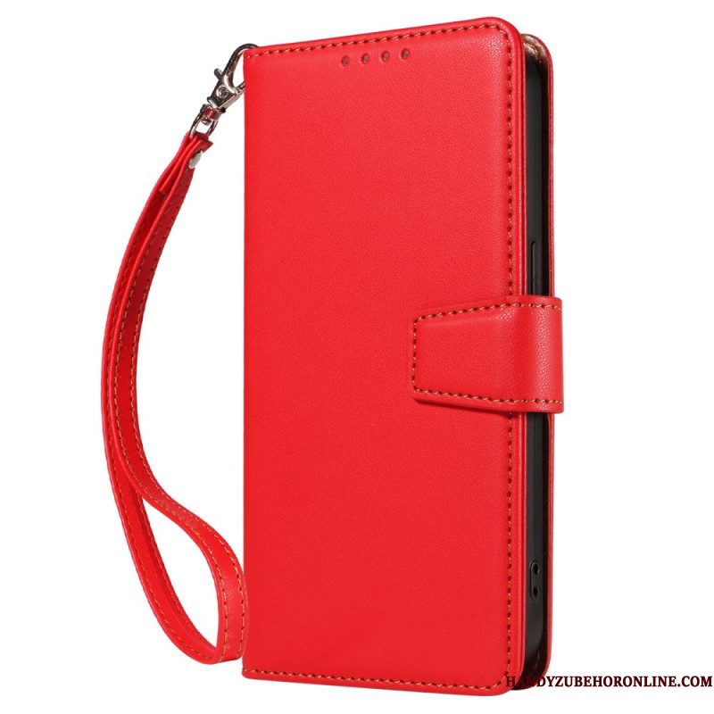 Leren Hoesje Samsung Galaxy S25 Ultra 5g Rfid-leren Portemonnee Met Bandje
