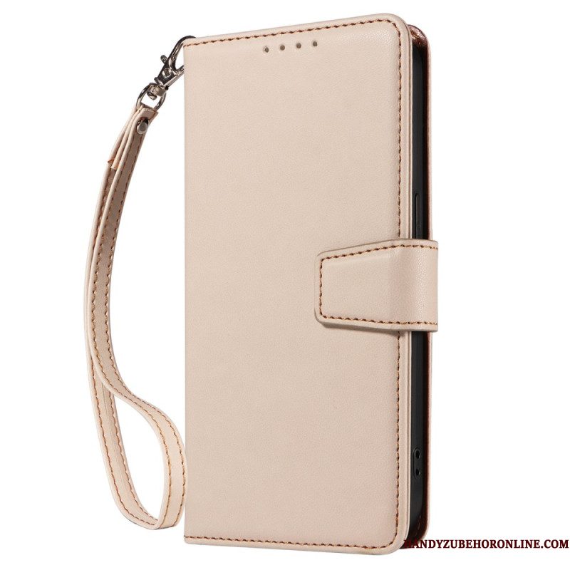 Leren Hoesje Samsung Galaxy S25 Ultra 5g Rfid-leren Portemonnee Met Bandje