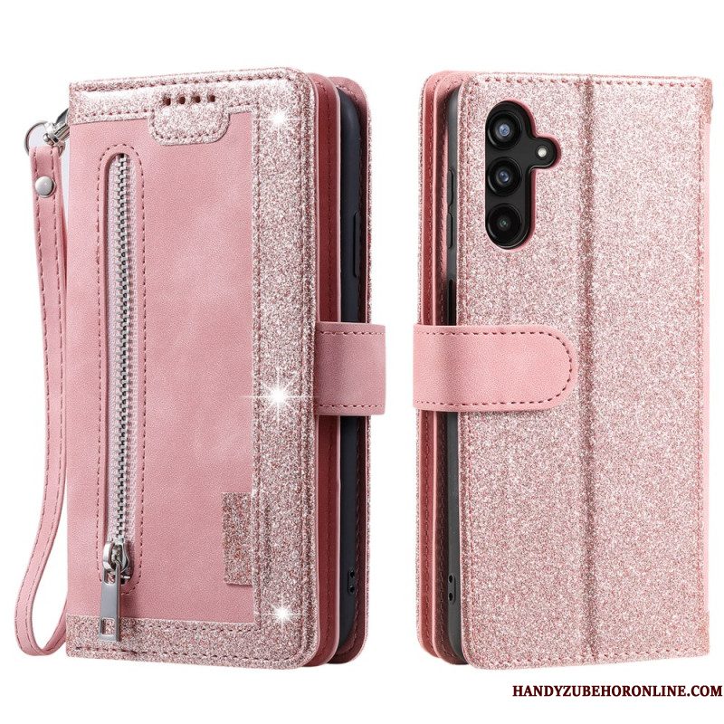 Leren Hoesje Samsung Galaxy S26 Plus 9 Kaartsleuven En Ritssluiting Bescherming Hoesje