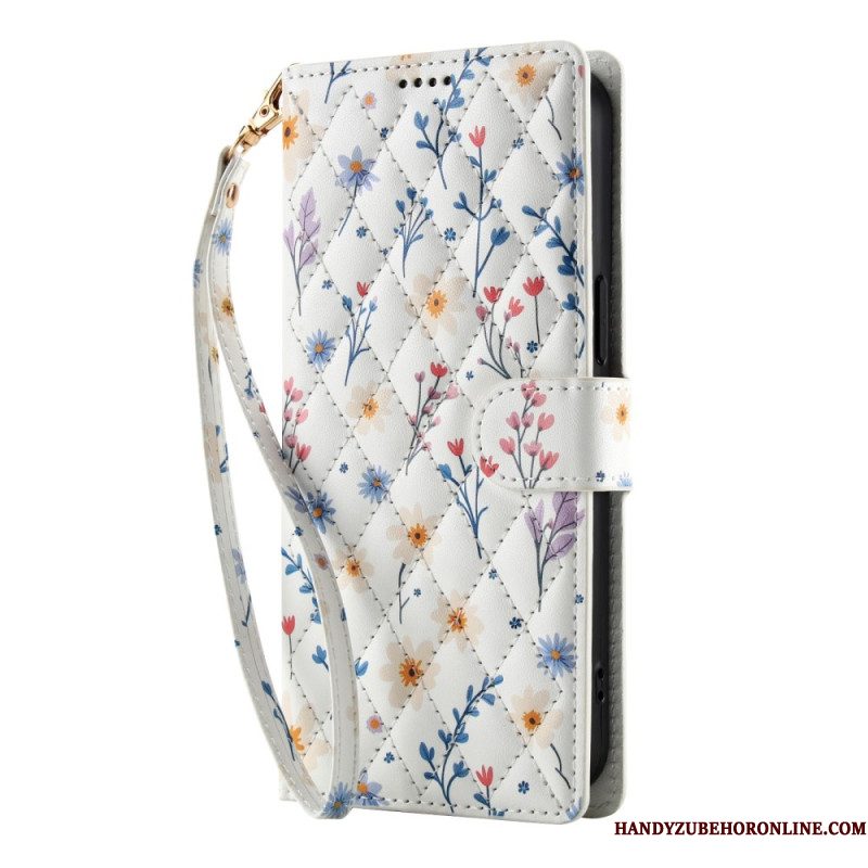 Leren Hoesje Samsung Galaxy S26 Plus Bloemenbandje