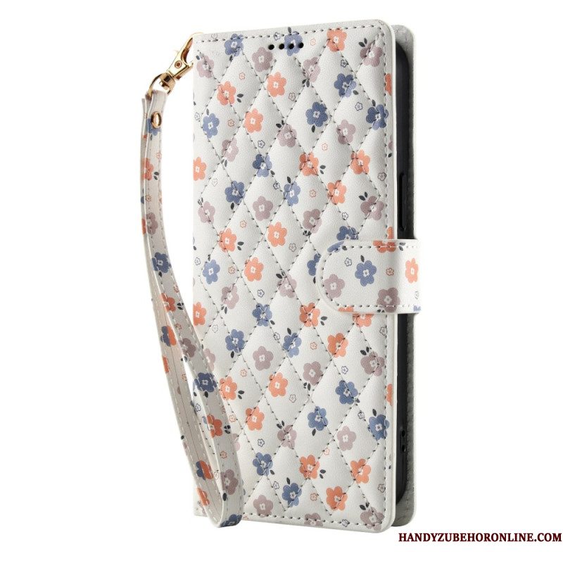 Leren Hoesje Samsung Galaxy S26 Plus Bloemenbandje