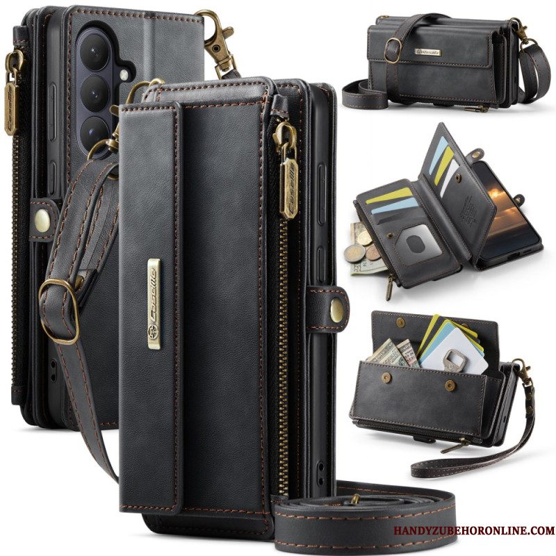 Leren Hoesje Samsung Galaxy S26 Plus Caseme Rfid-bescherming En Schouderband