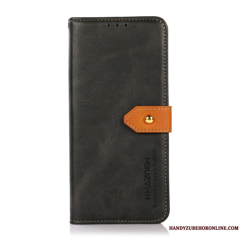 Leren Hoesje Samsung Galaxy S26 Plus Khazneh Gouden Sluiting Bescherming Hoesje