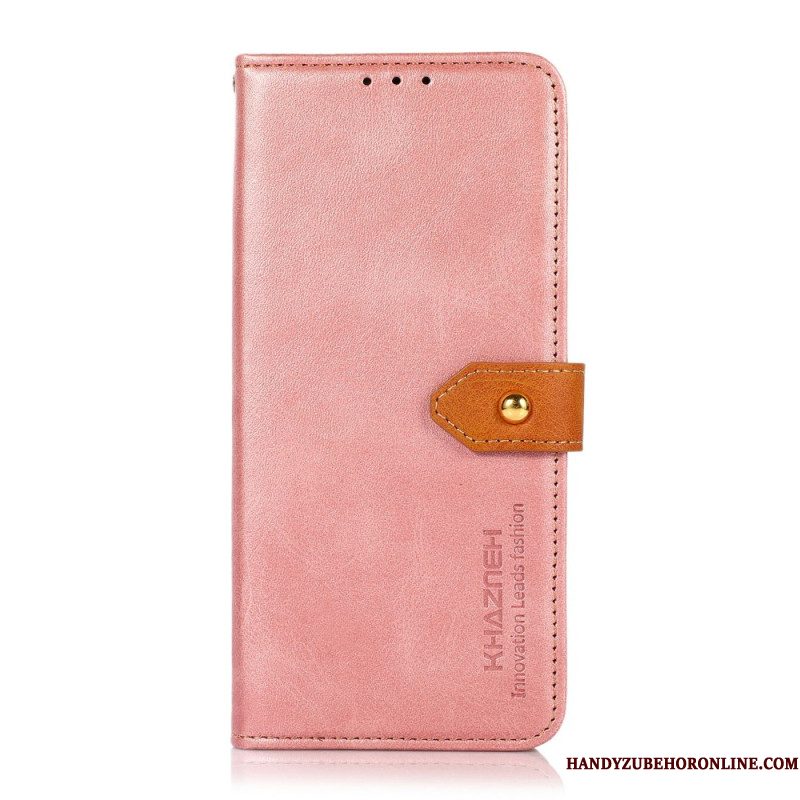 Leren Hoesje Samsung Galaxy S26 Plus Khazneh Gouden Sluiting Bescherming Hoesje