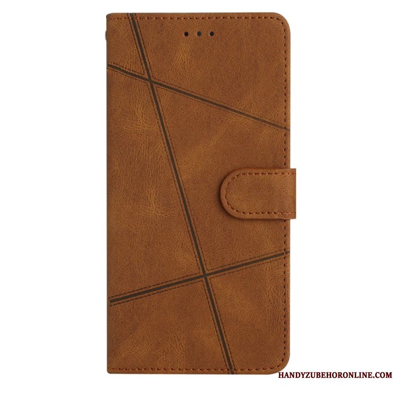 Leren Hoesje Samsung Galaxy S26 Plus Lijnen Bescherming Hoesje