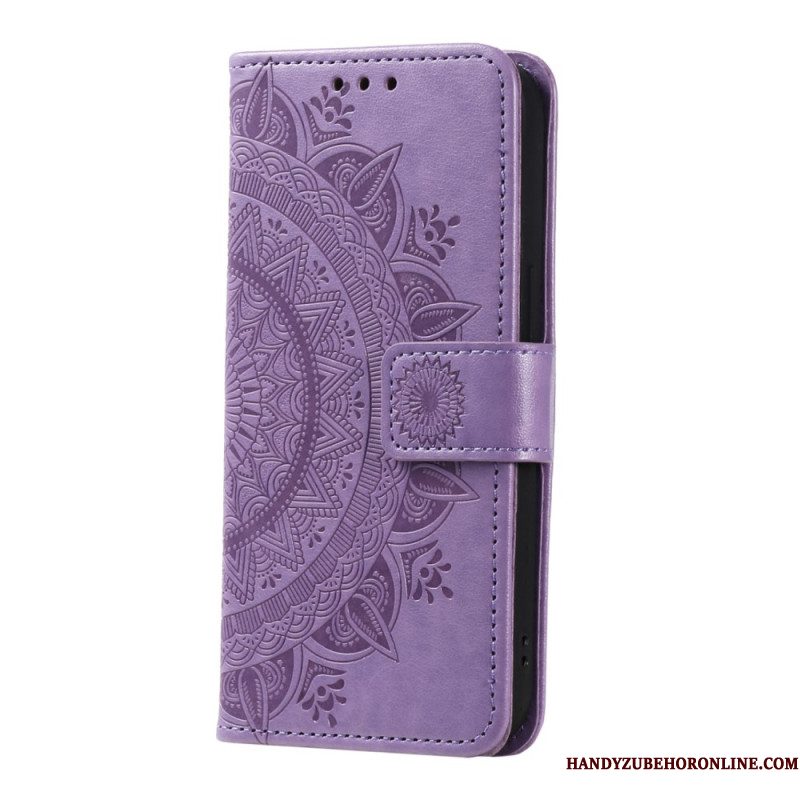 Leren Hoesje Samsung Galaxy S26 Plus Mandala Zon Bescherming Hoesje