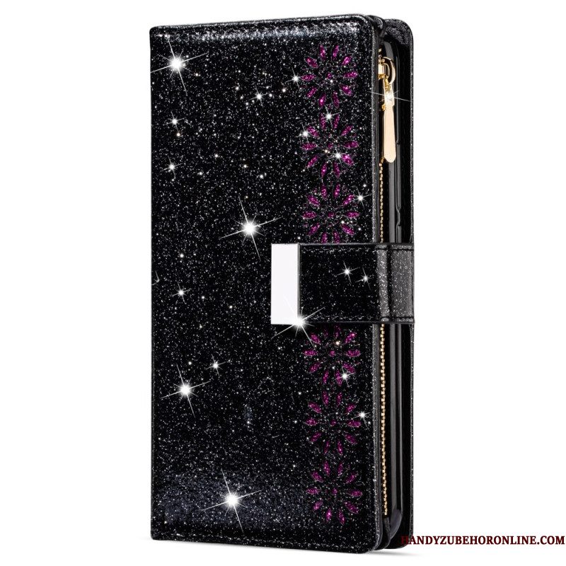 Leren Hoesje Samsung Galaxy S26 Portemonnee Met Pailletten Bescherming Hoesje