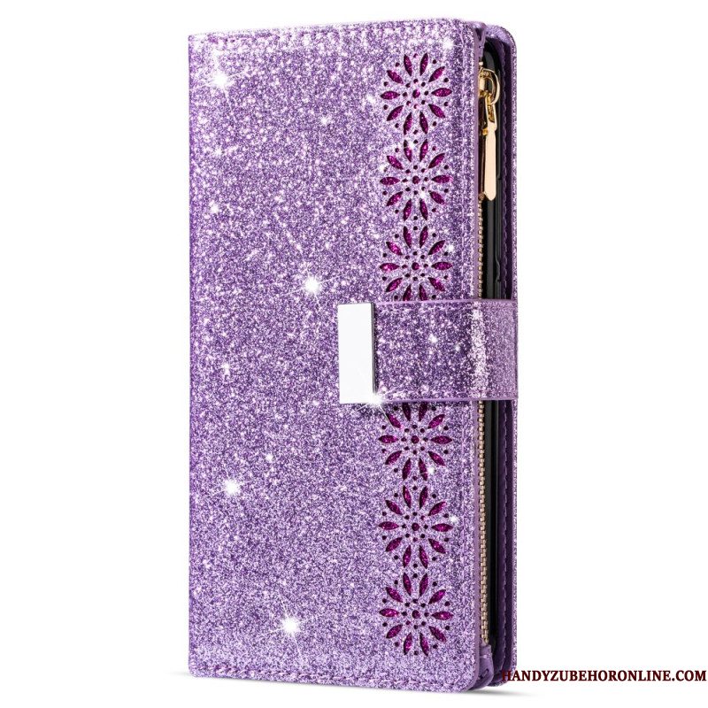 Leren Hoesje Samsung Galaxy S26 Portemonnee Met Pailletten Bescherming Hoesje