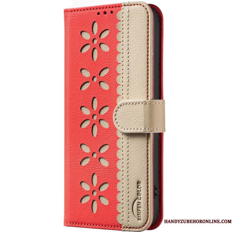 Leren Hoesje Samsung Galaxy S26 Ultra Binfen Kleur Bloemendesign Bescherming Hoesje