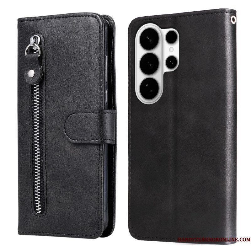 Leren Hoesje Samsung Galaxy S26 Ultra Vak Met Rits Bescherming Hoesje