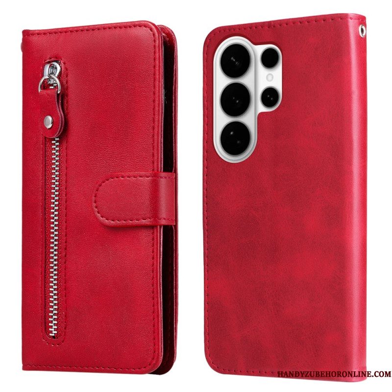 Leren Hoesje Samsung Galaxy S26 Ultra Vak Met Rits Bescherming Hoesje