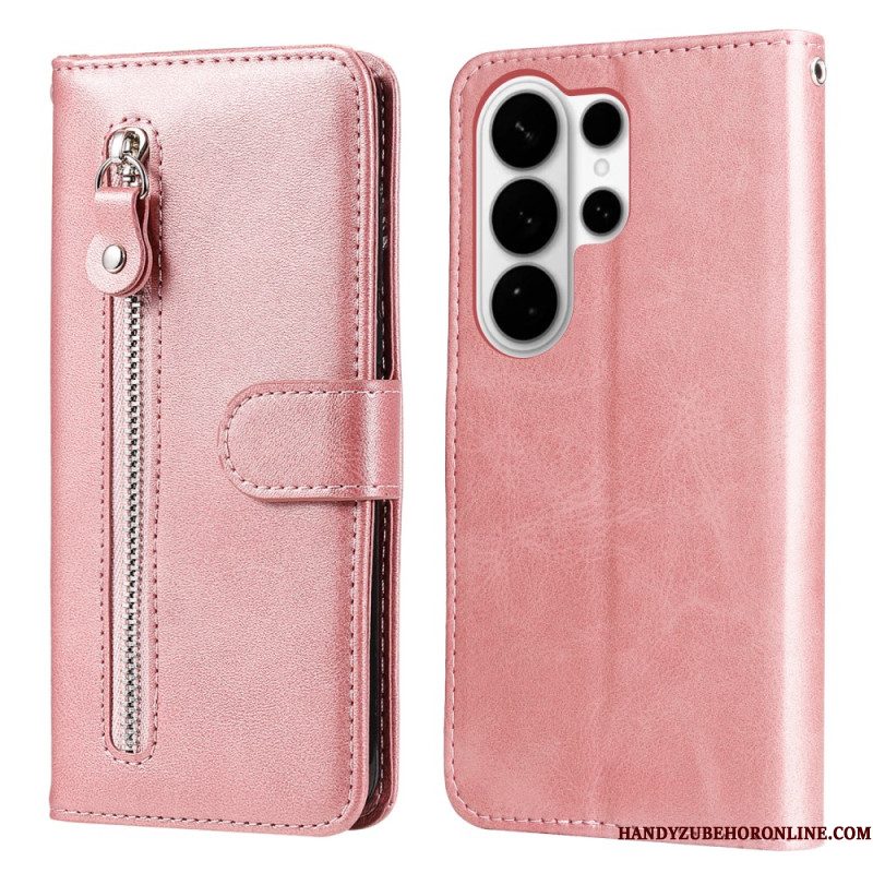 Leren Hoesje Samsung Galaxy S26 Ultra Vak Met Rits Bescherming Hoesje