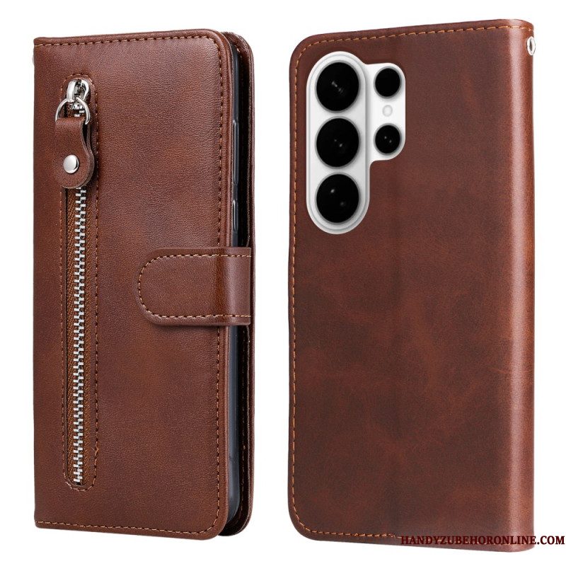 Leren Hoesje Samsung Galaxy S26 Ultra Vak Met Rits Bescherming Hoesje