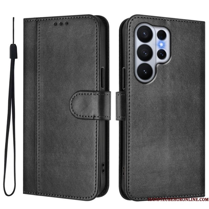 Leren Hoesje Samsung Galaxy S26 Ultra Vintage Design Bescherming Hoesje