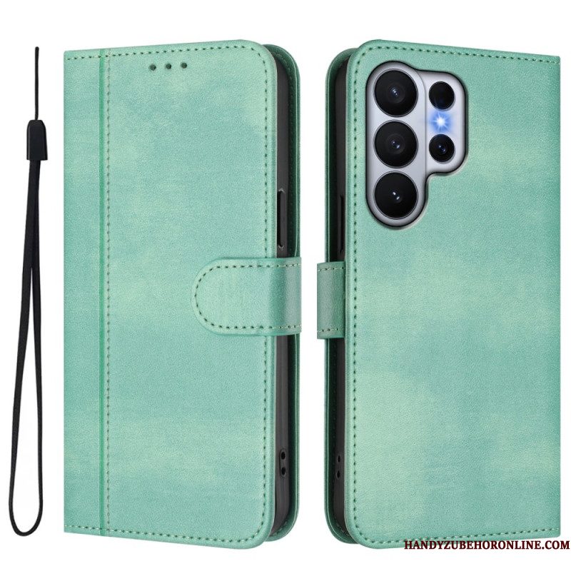 Leren Hoesje Samsung Galaxy S26 Ultra Vintage Design Bescherming Hoesje