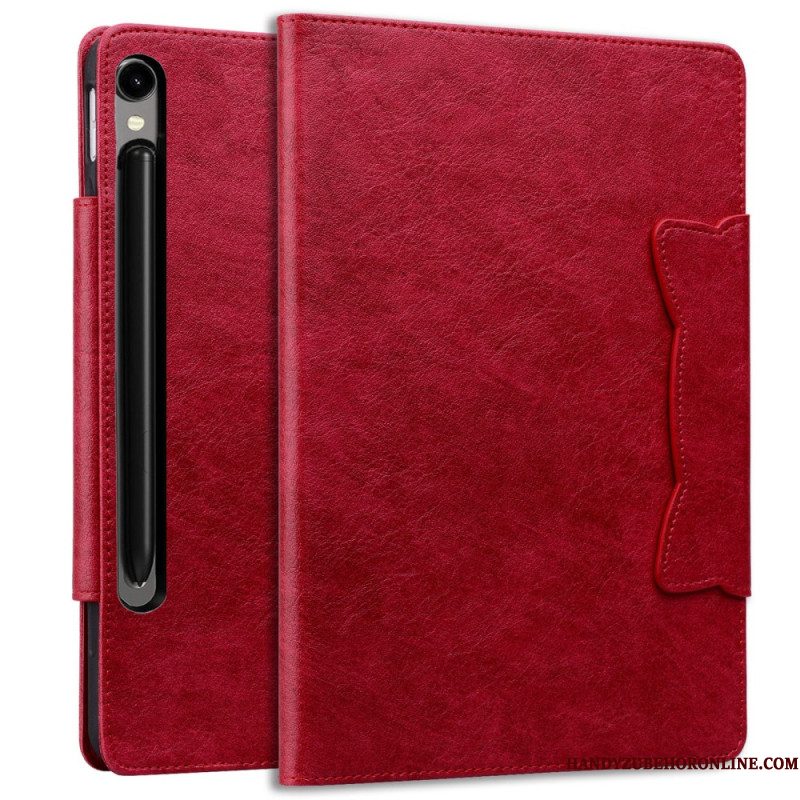 Leren Hoesje Samsung Galaxy Tab S10 Fe Plus Kattensluiting