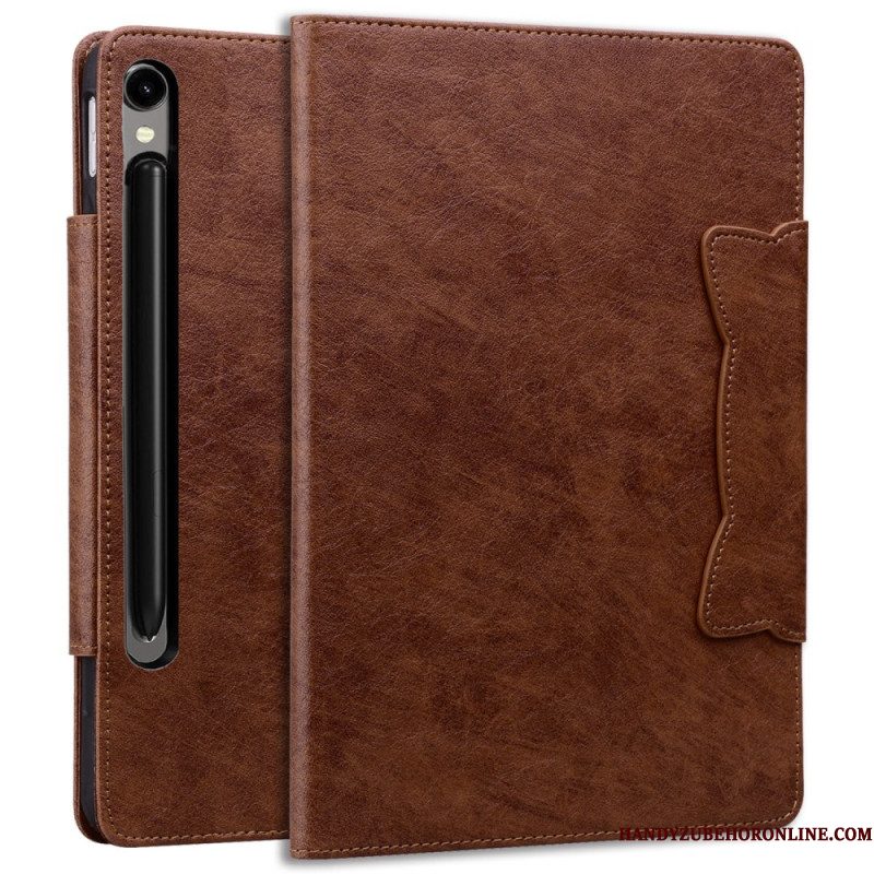 Leren Hoesje Samsung Galaxy Tab S10 Fe Plus Kattensluiting