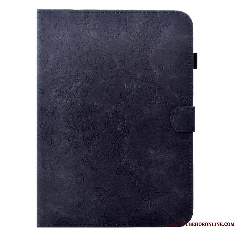 Leren Hoesje Samsung Galaxy Tab S11 Bloemenpatroon Van Suède Bescherming Hoesje