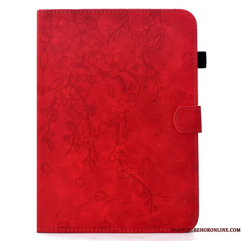 Leren Hoesje Samsung Galaxy Tab S11 Bloemenpatroon Van Suède Bescherming Hoesje