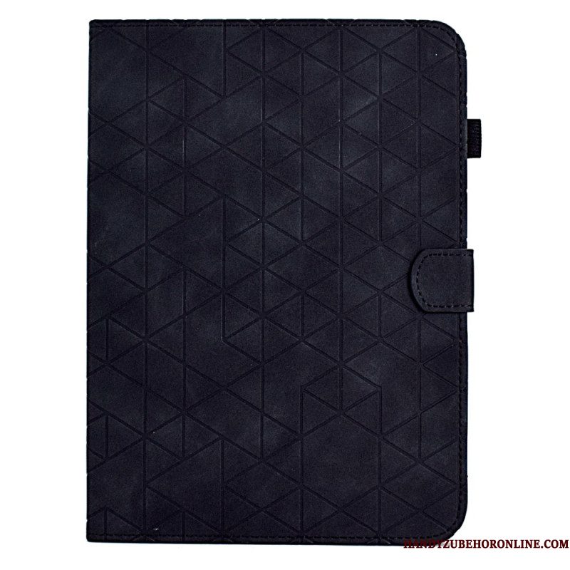 Leren Hoesje Samsung Galaxy Tab S11 Geometrisch Patroon Met Suède-effect Bescherming Hoesje