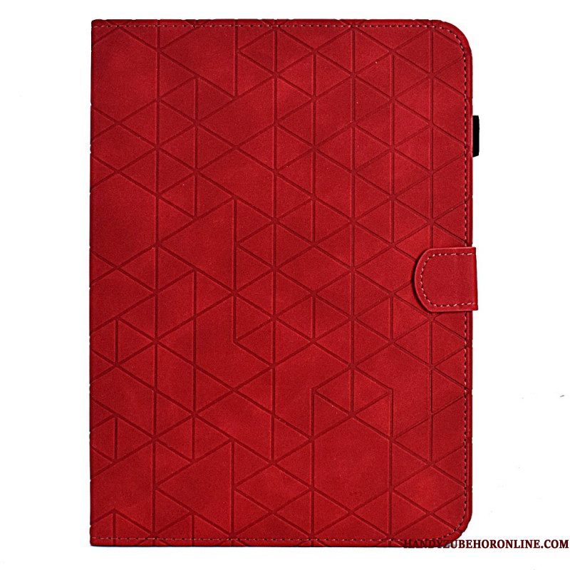 Leren Hoesje Samsung Galaxy Tab S11 Geometrisch Patroon Met Suède-effect Bescherming Hoesje