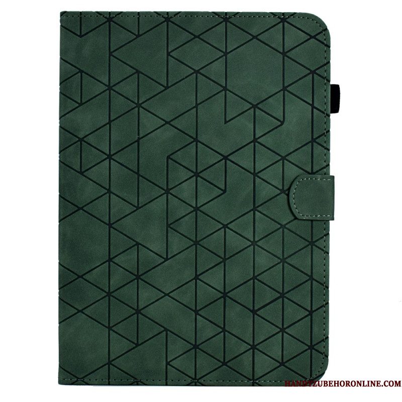 Leren Hoesje Samsung Galaxy Tab S11 Geometrisch Patroon Met Suède-effect Bescherming Hoesje