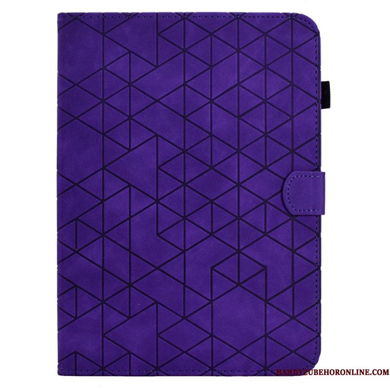 Leren Hoesje Samsung Galaxy Tab S11 Geometrisch Patroon Met Suède-effect Bescherming Hoesje