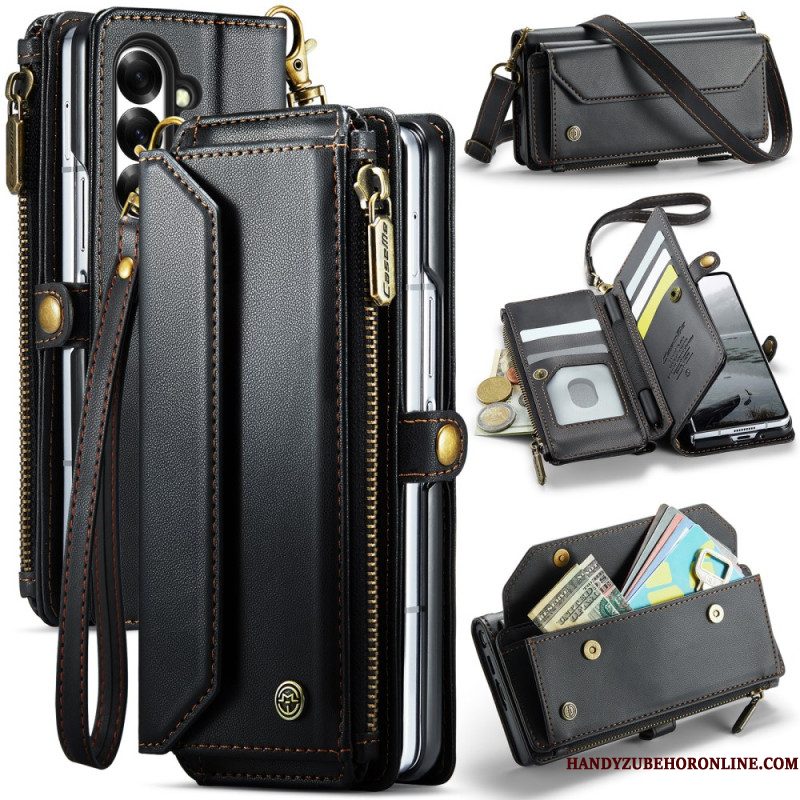 Leren Hoesje Samsung Galaxy Z Fold 7 Caseme Portemonnee Bescherming Hoesje