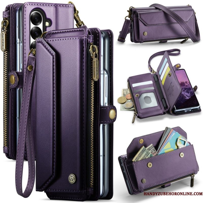 Leren Hoesje Samsung Galaxy Z Fold 7 Caseme Portemonnee Bescherming Hoesje