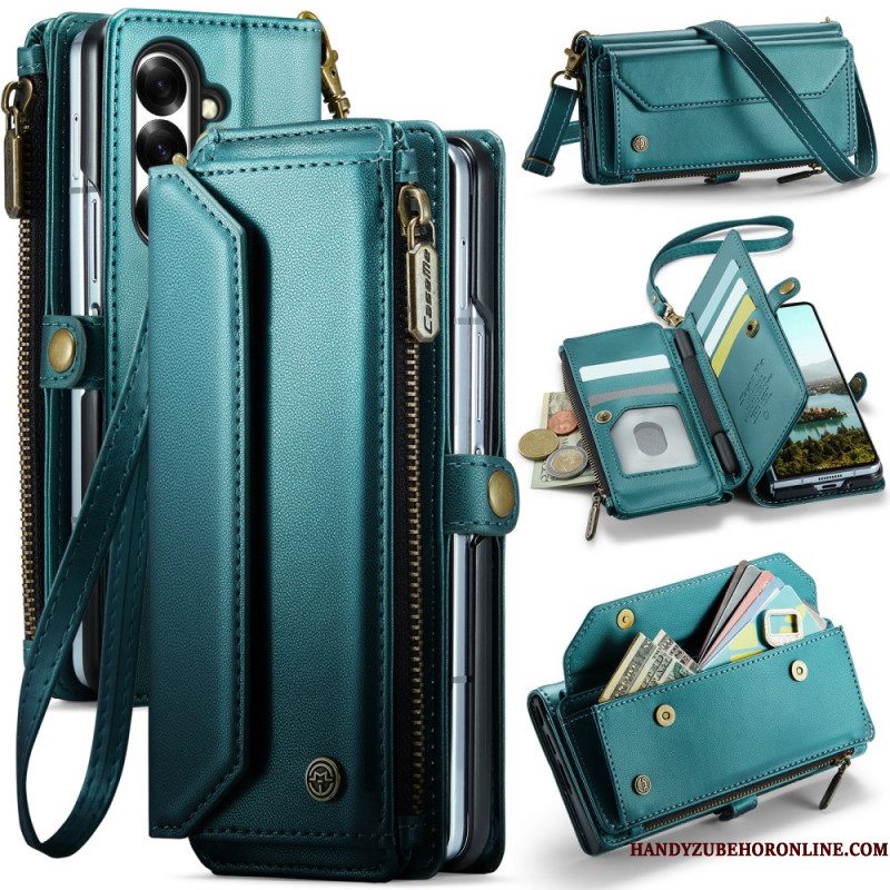Leren Hoesje Samsung Galaxy Z Fold 7 Caseme Portemonnee Bescherming Hoesje