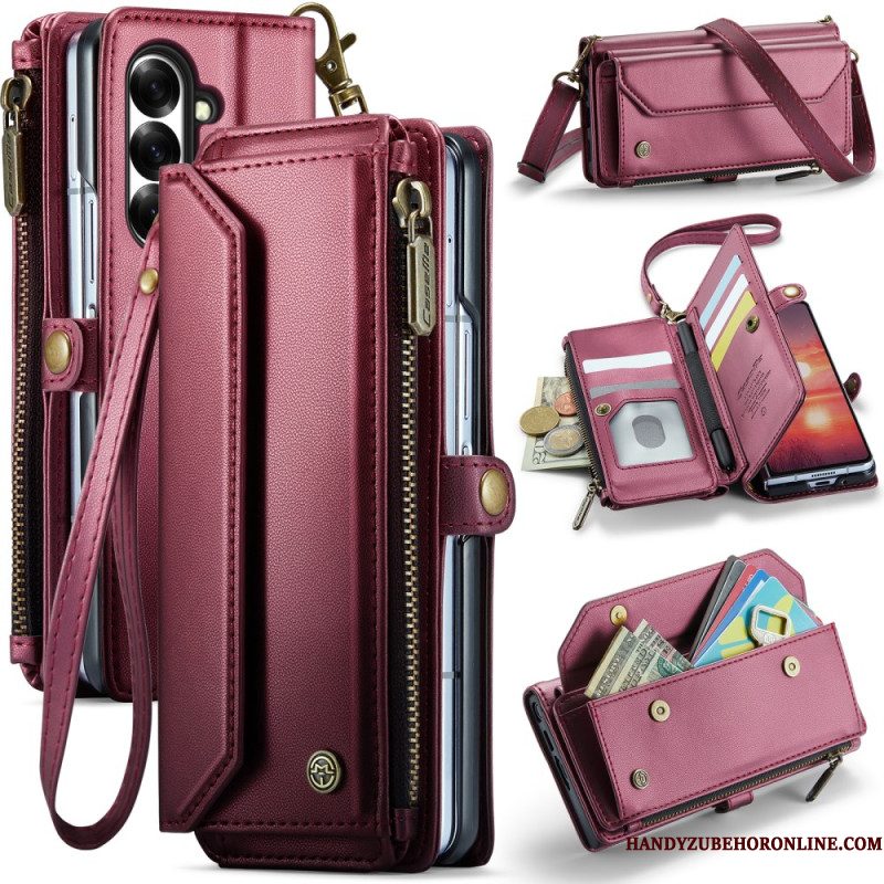 Leren Hoesje Samsung Galaxy Z Fold 7 Caseme Portemonnee Bescherming Hoesje