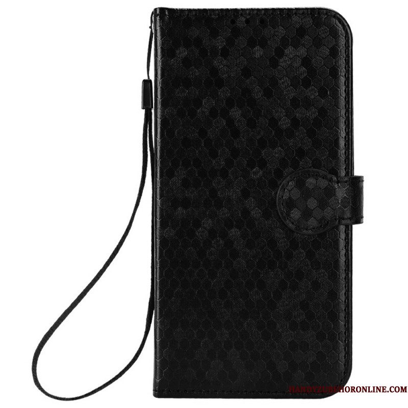 Leren Hoesje Sony Xperia 1 Vii Glanzende Stippen Bescherming Hoesje