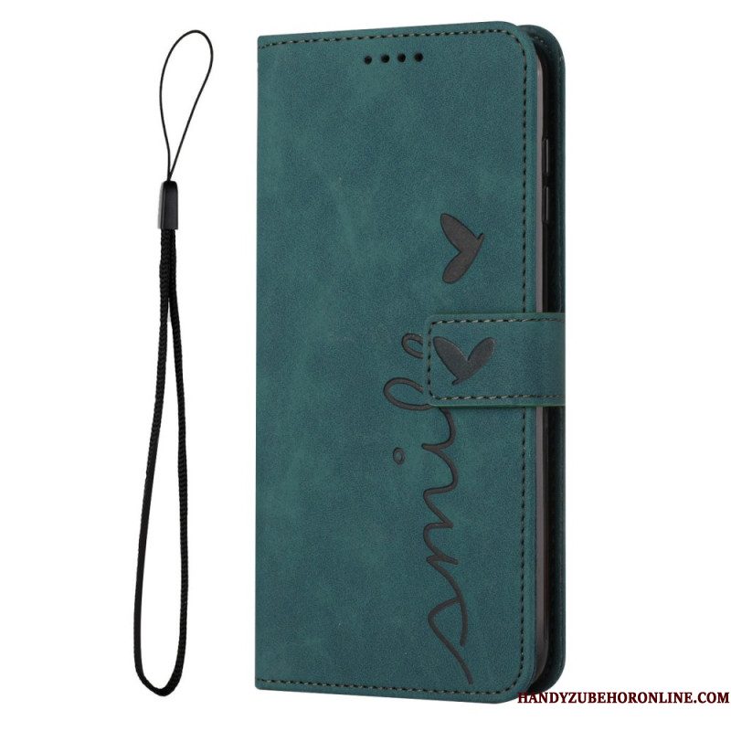 Leren Hoesje Sony Xperia 10 Vii Glimlach Bescherming Hoesje