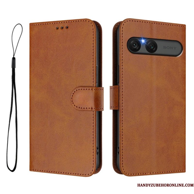Leren Hoesje Sony Xperia 10 Vii Leer-effect Bescherming Hoesje