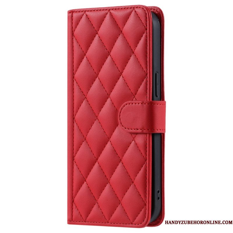 Leren Hoesje Voor Samsung Galaxy A17 4g / 5g Gewatteerde Stijl