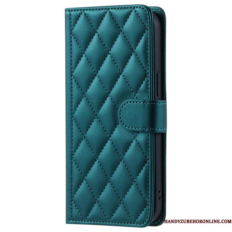 Leren Hoesje Voor Samsung Galaxy A17 4g / 5g Gewatteerde Stijl