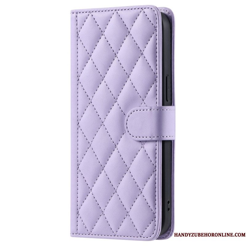 Leren Hoesje Voor Samsung Galaxy A17 4g / 5g Gewatteerde Stijl